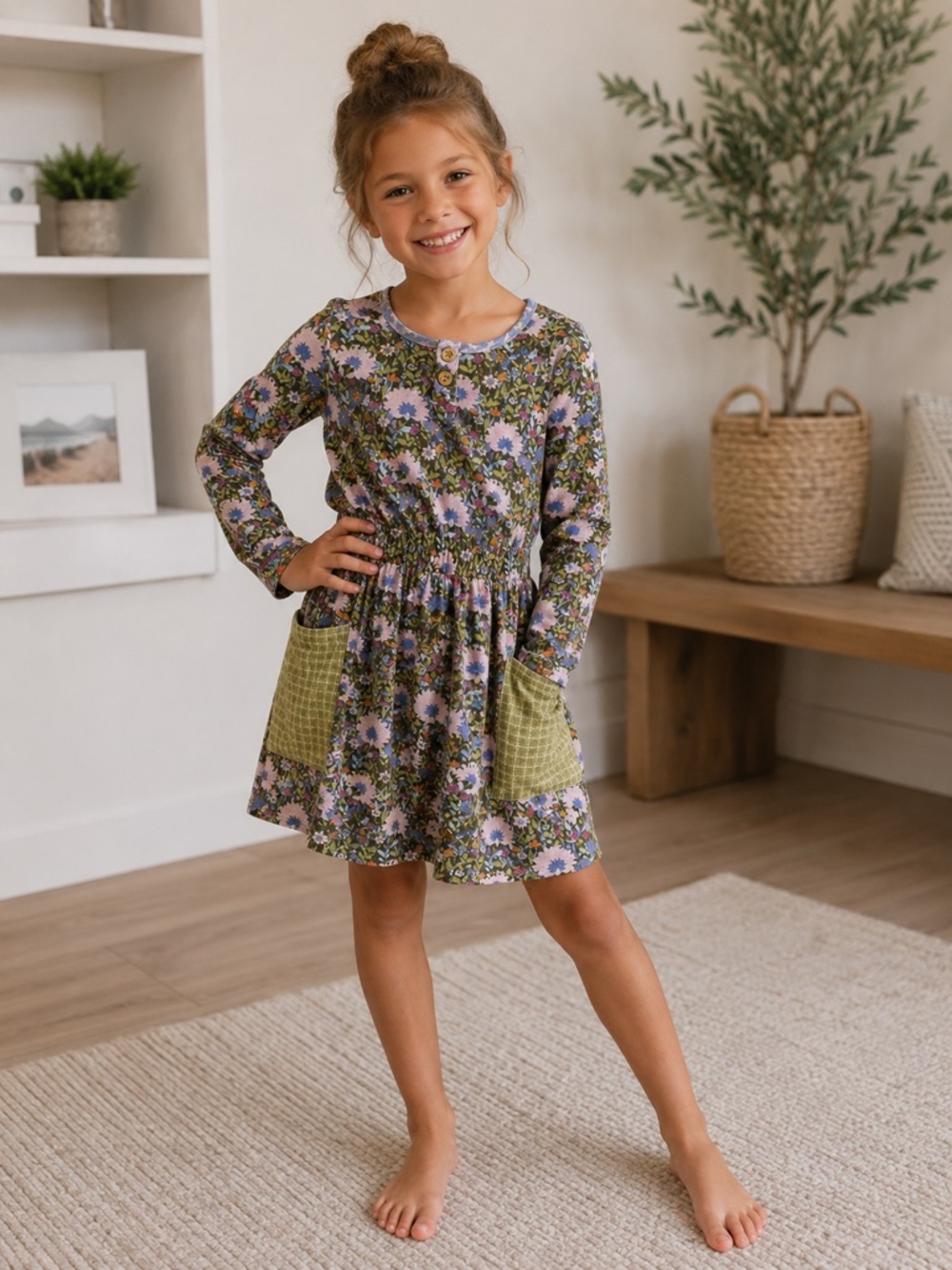 435 by Matilda JaneFloral Long-Sleeve Kids Dress